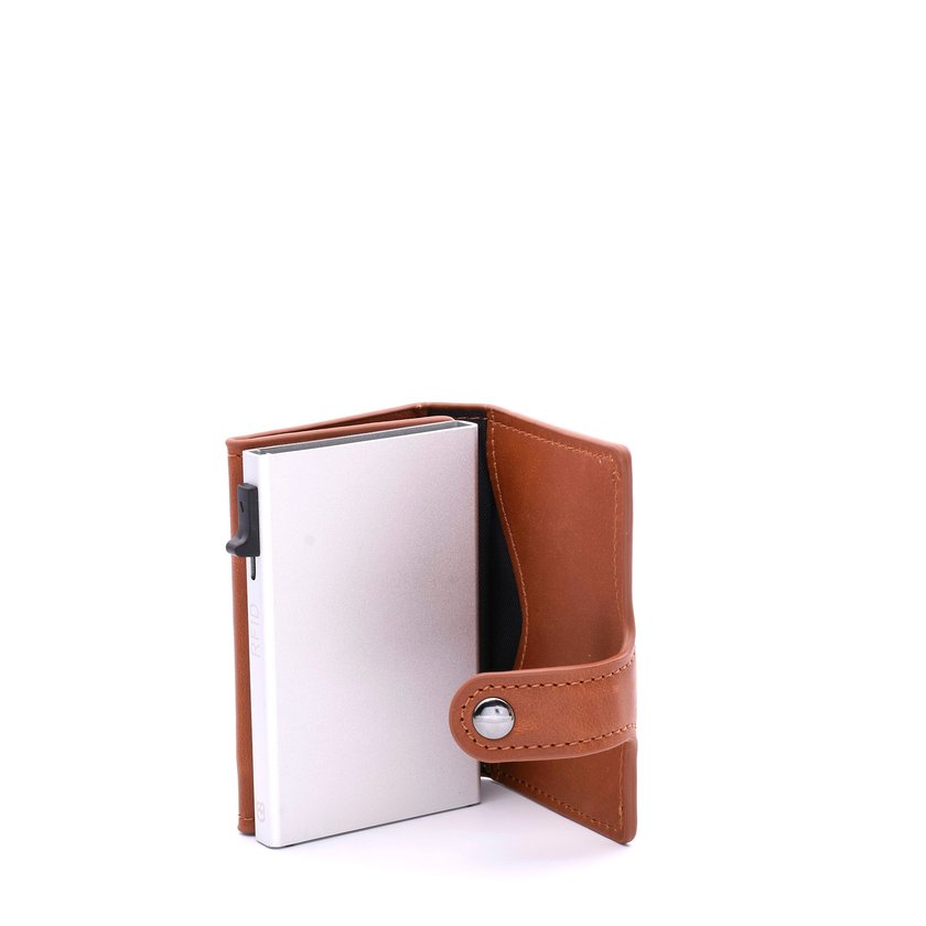 Plain card holder with button closure GB