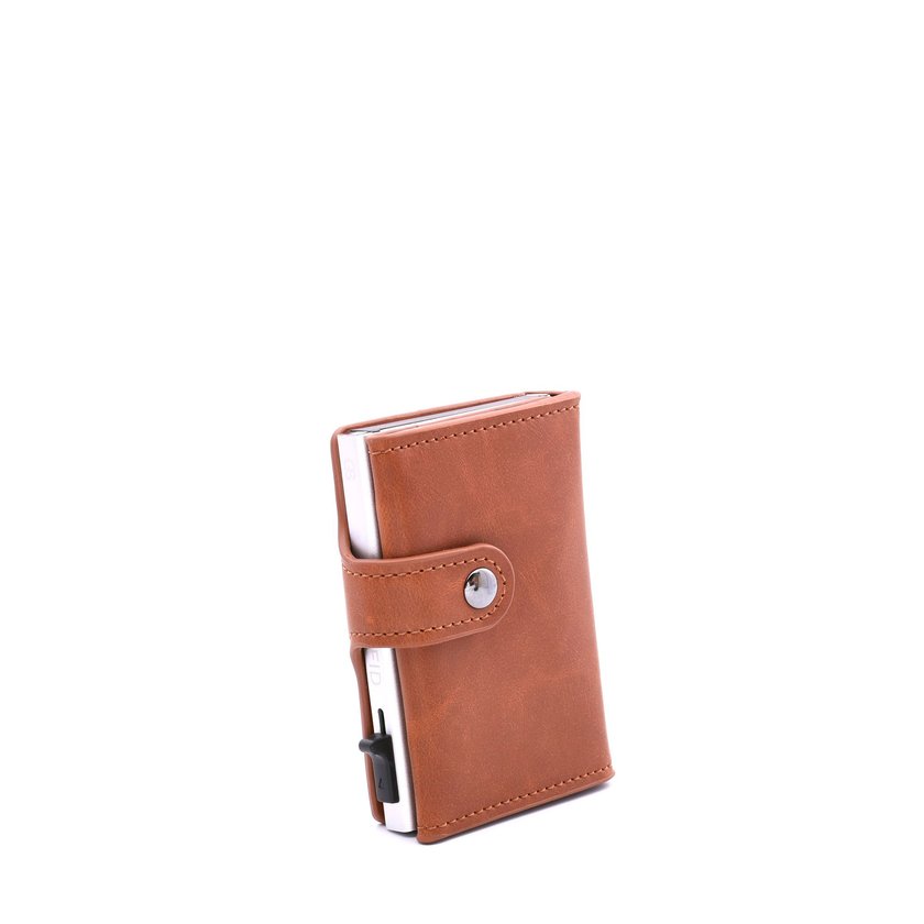 Plain card holder with button closure GB