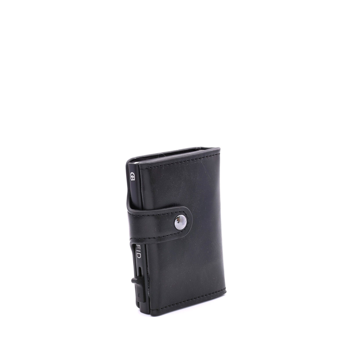 Portacarte liscio con chiusura a bottone GB
