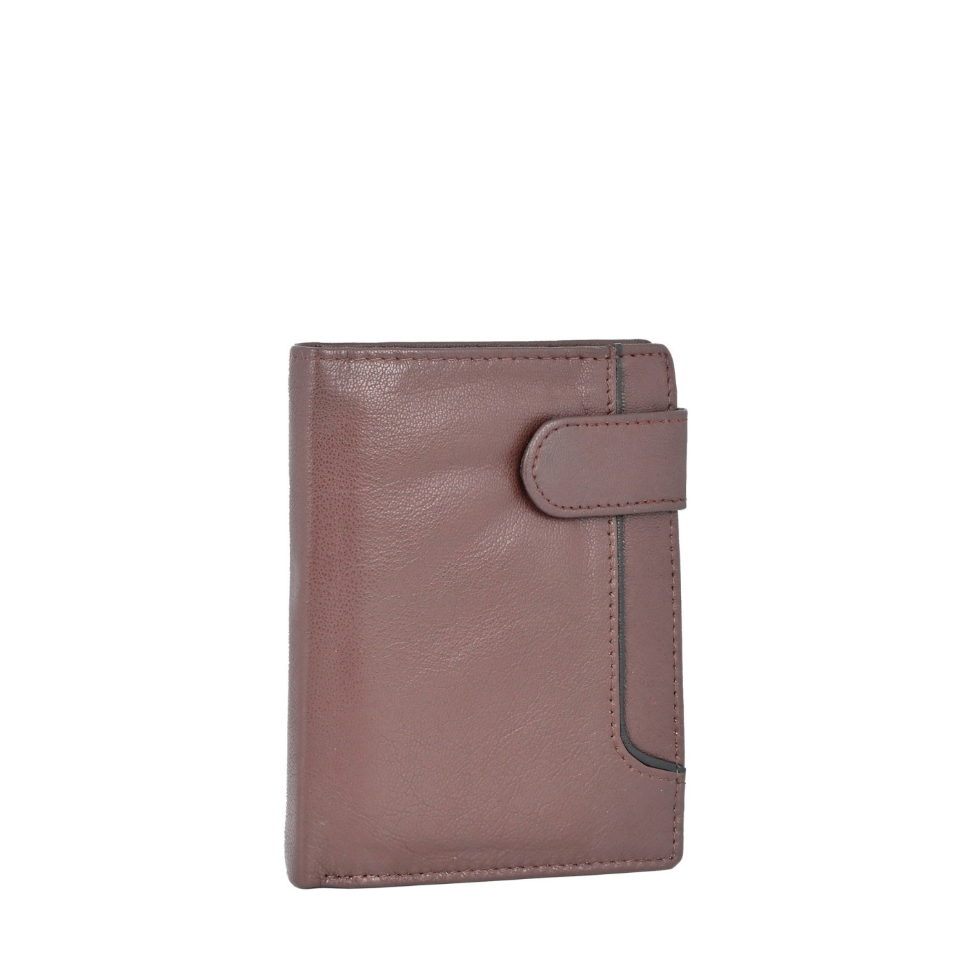 Portafoglio uomo in pelle con bottone GB