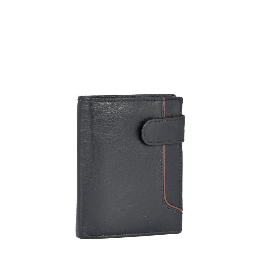 Portefeuille homme en cuir avec bouton GB