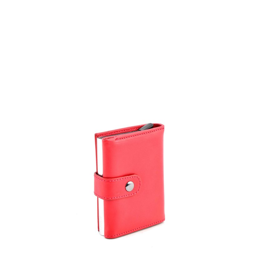 Brown card case in leather GB