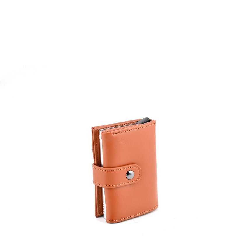 Brown card case in leather GB
