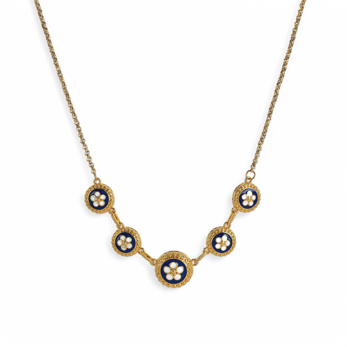 Collana bagno oro 5 fiori tradizionali GB