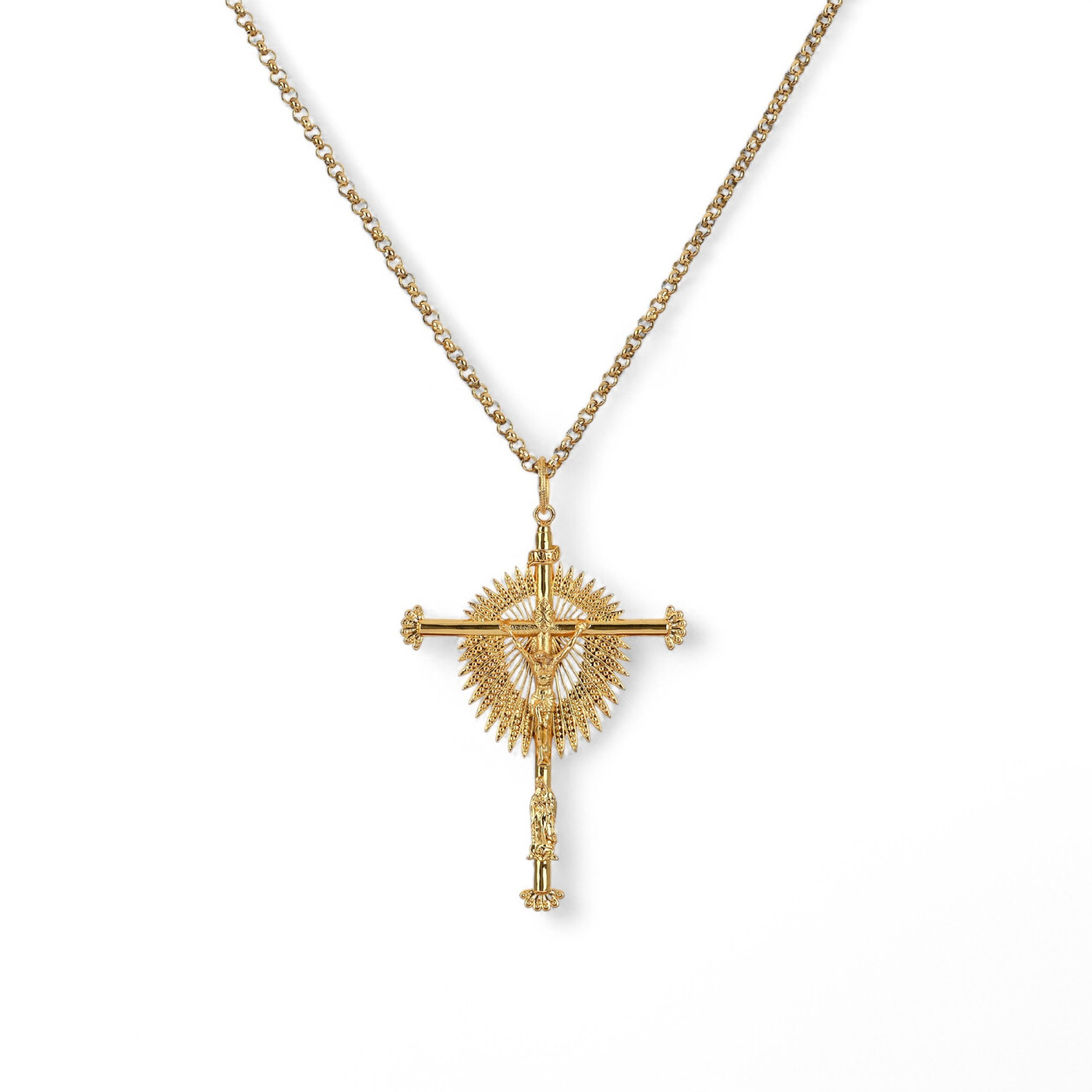 Collier crucifix filigrane semi précieuse GB