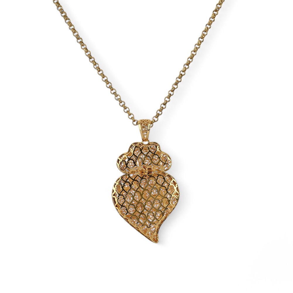 Collana coração de viana grande bagno oro GB