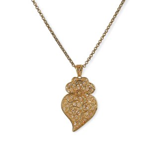 Collana coração de viana grande bagno oro GB