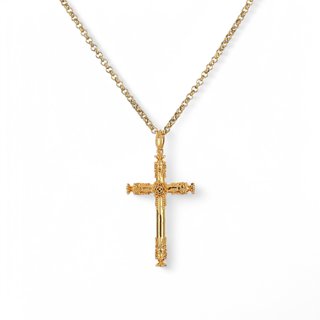 Collier semi précieuse filigrane crucifix GB