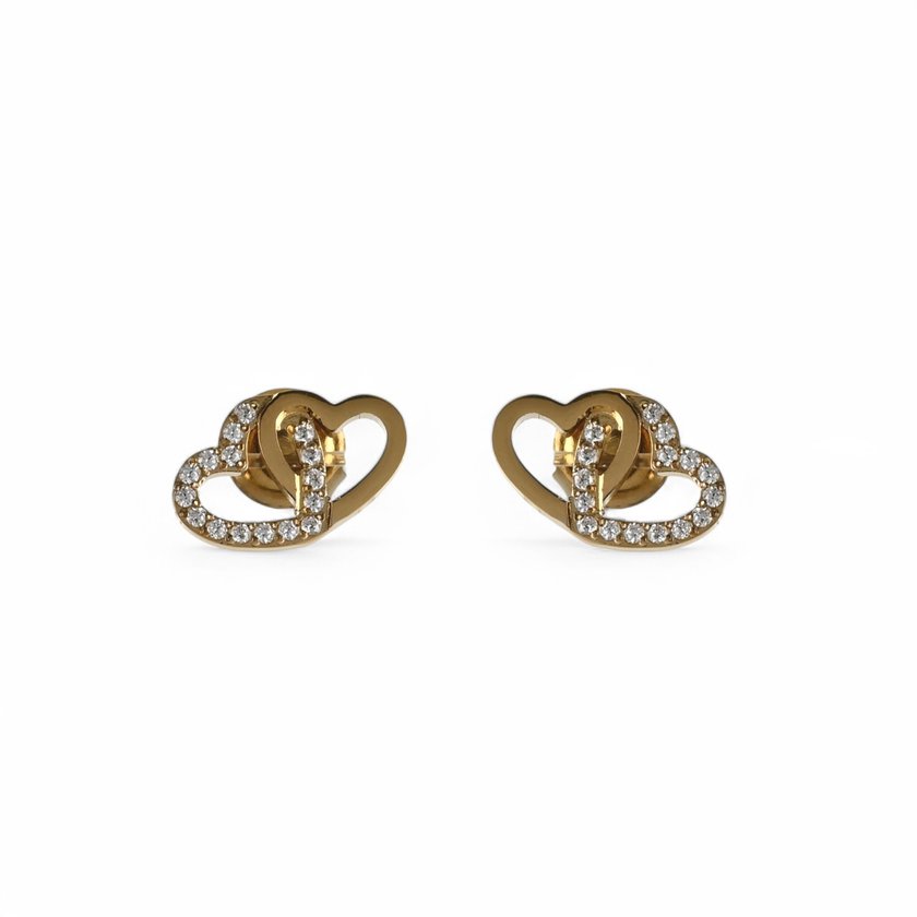 Delicate earrings with hearts