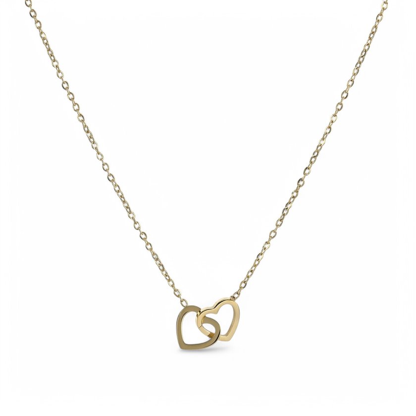 Delicate necklace with intertwined hearts