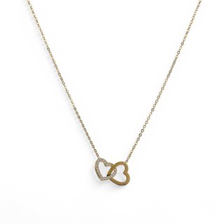 Collana in acciaio con cuori intrecciati GB