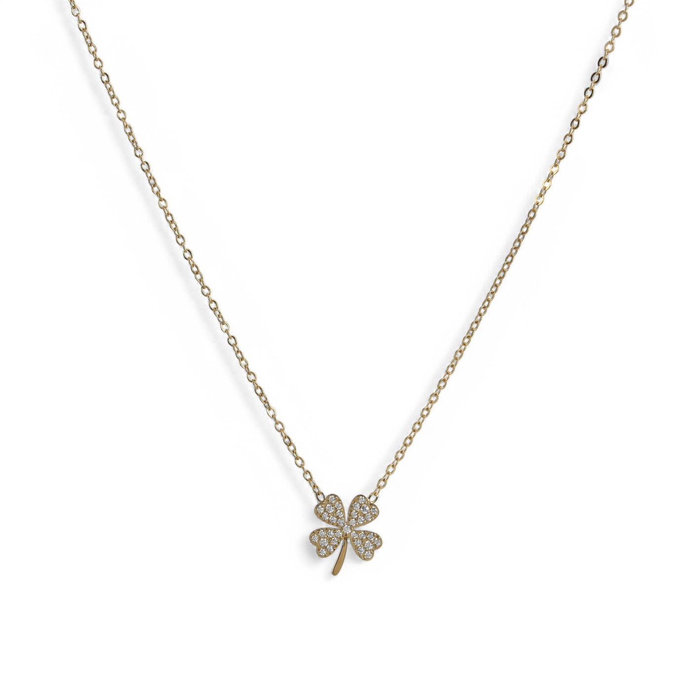 Collar Delicate con trébol y circonitas