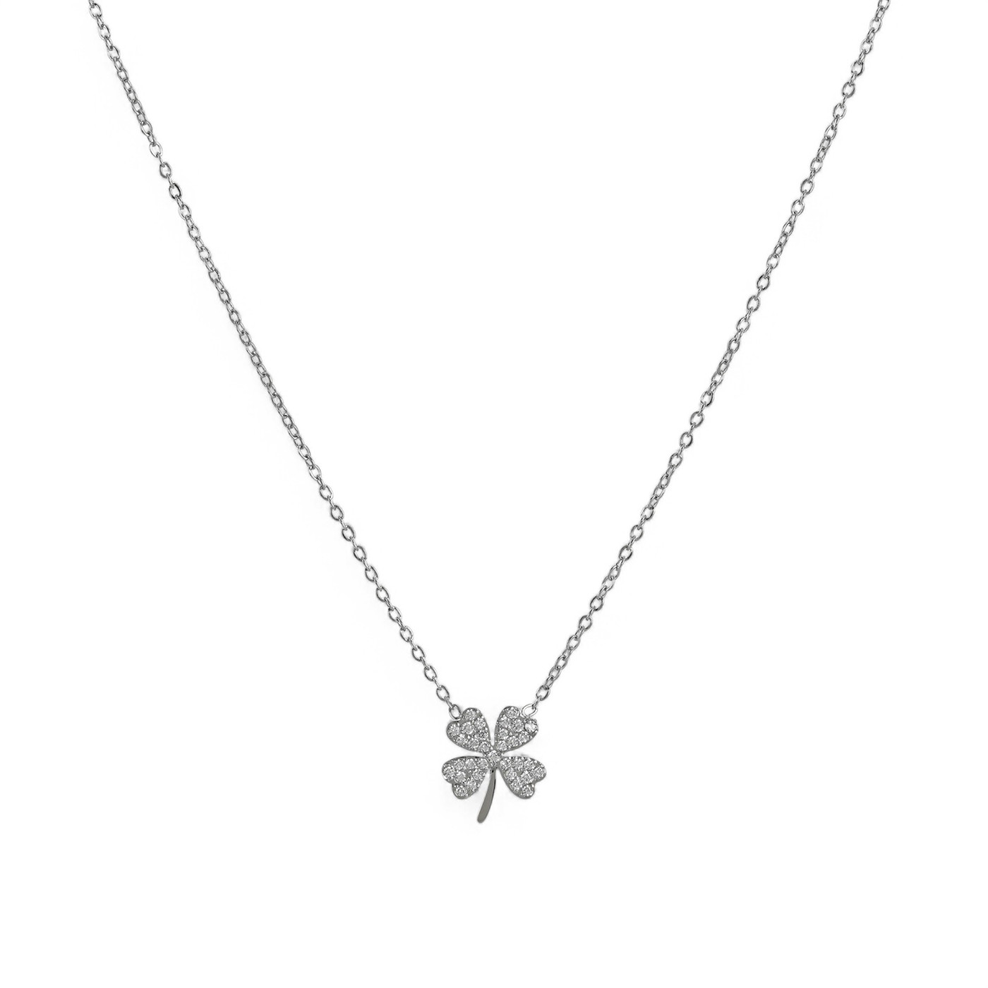 Collar Delicate con trébol y circonitas