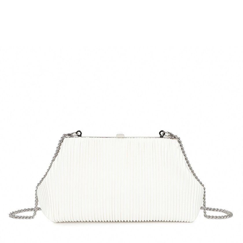 Handbag with shiny fabric