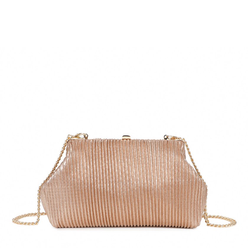 Handbag with shiny fabric