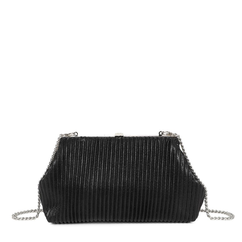 Handbag with shiny fabric