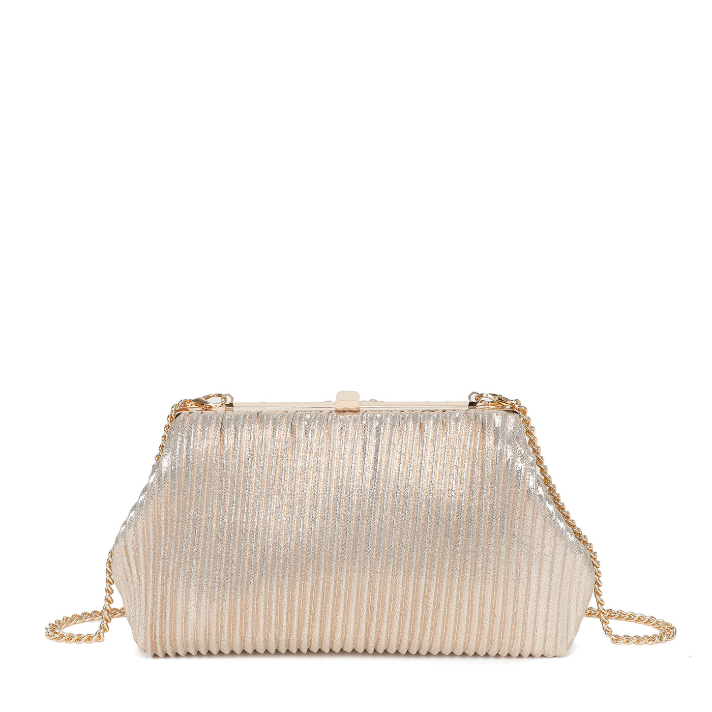 Bolso de mano con tela brillante