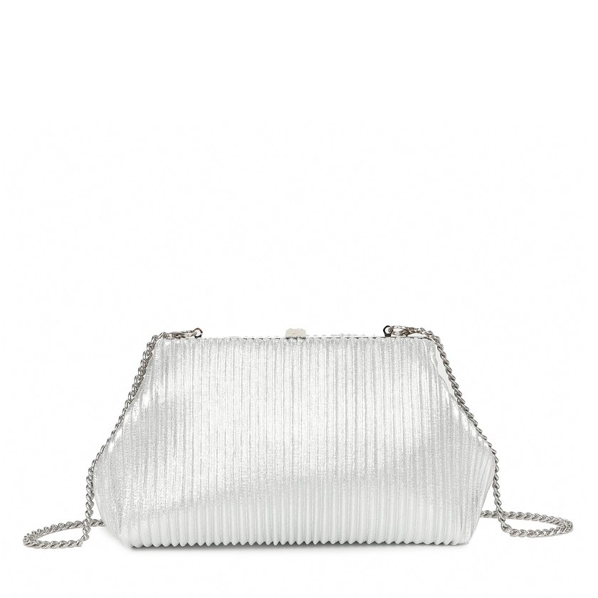 Handbag with shiny fabric