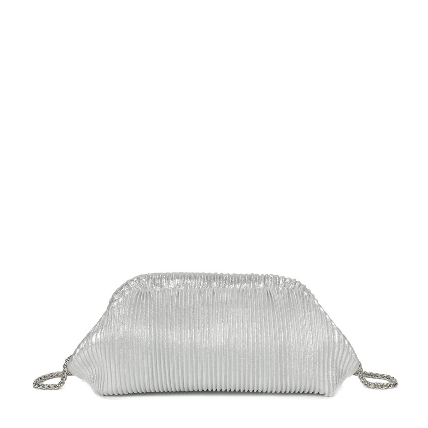 Handbag with shiny fabric