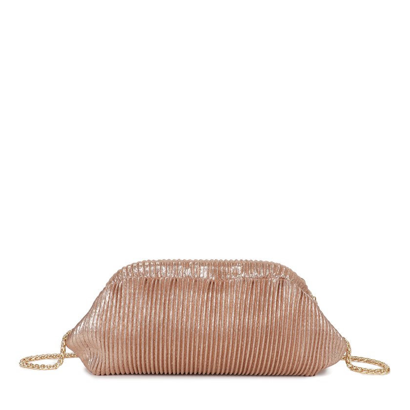 Handbag with shiny fabric