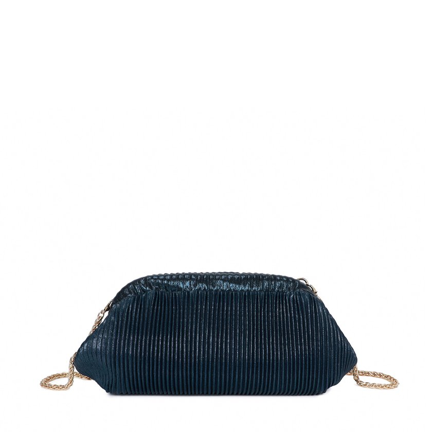 Handbag with shiny fabric