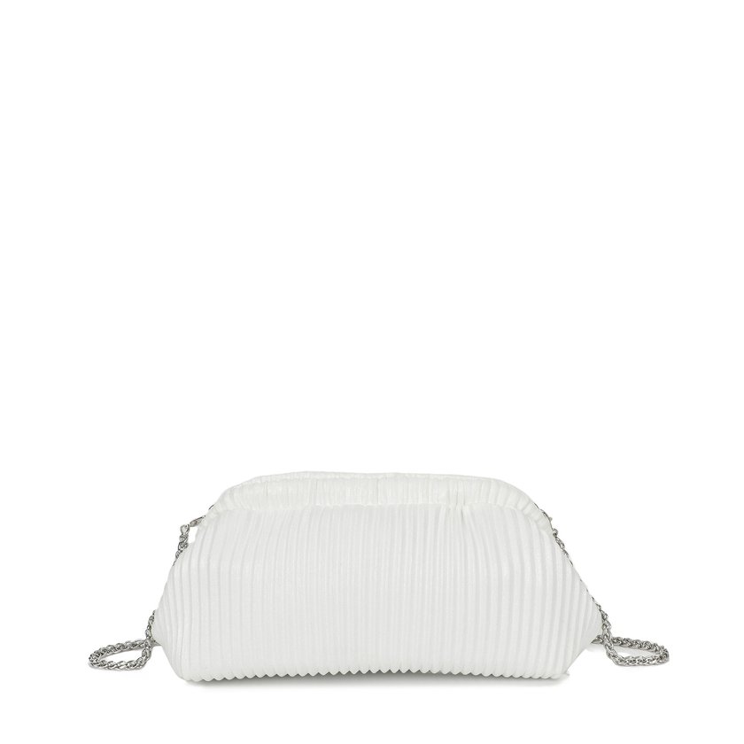 Handbag with shiny fabric