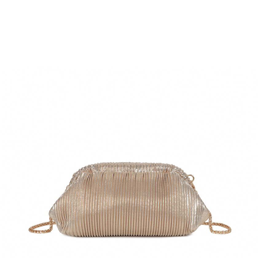 Handbag with shiny fabric