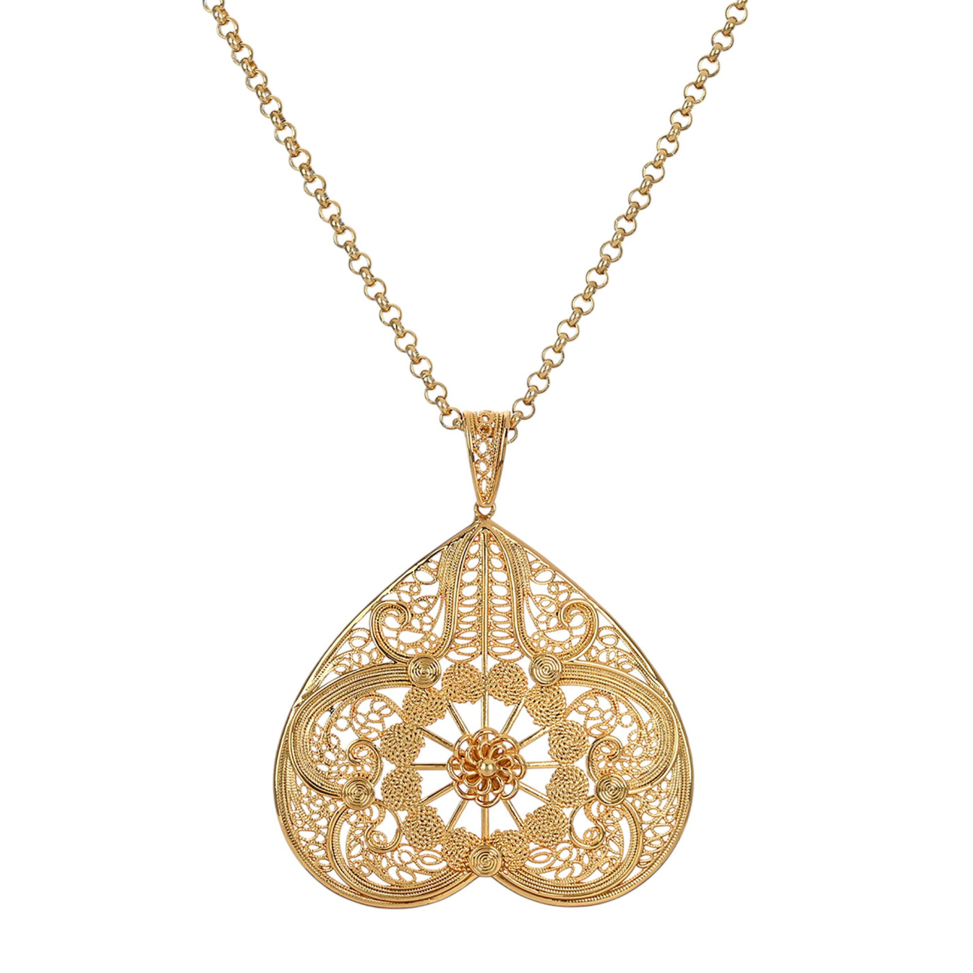 Collier coeur filigrané inversé GB