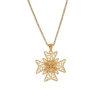 Collana croce di malta semi preziose GB