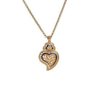 Collier Encantos Portugal petit cœur bleu