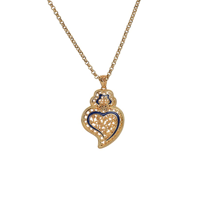 Collier Encantos Portugal petit cœur bleu