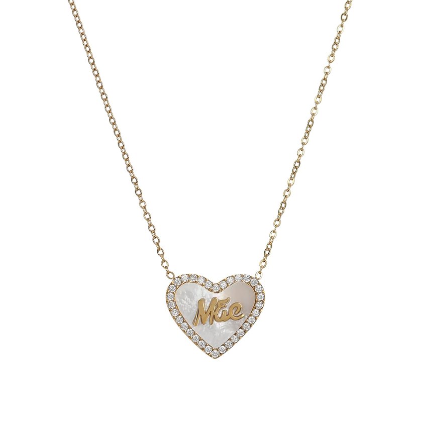 Steel necklace mãe heart GB