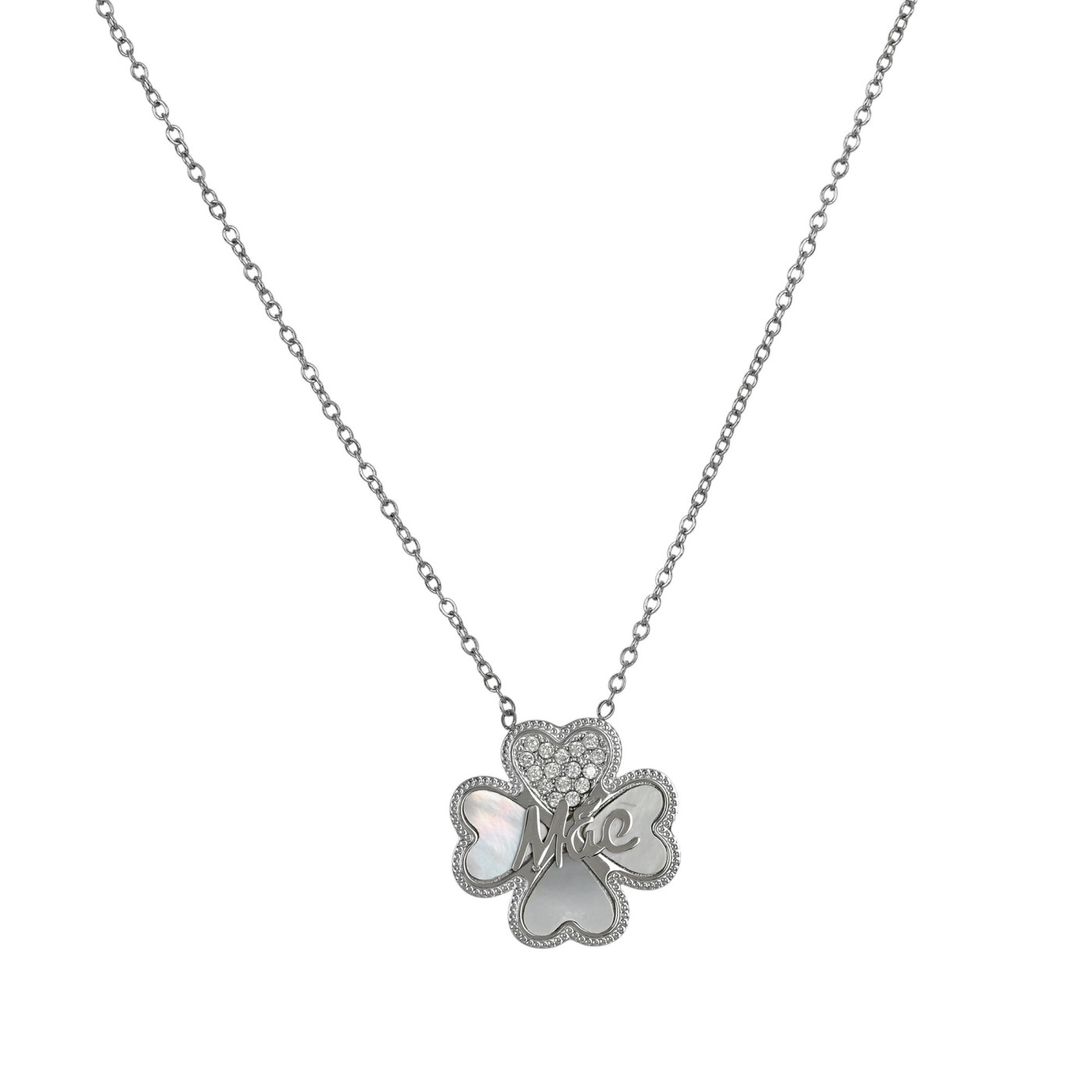 Collana acciaio mãe trifoglio GB