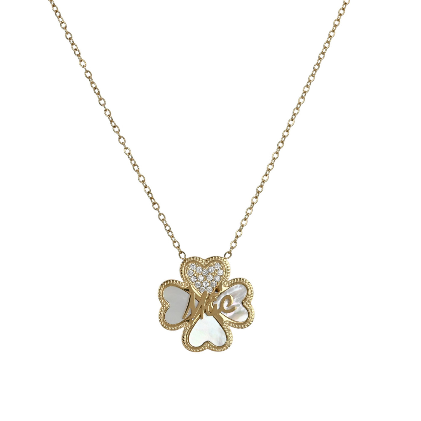 Steel necklace mãe clover GB