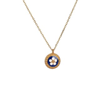Gold plated necklace traditional flower GB