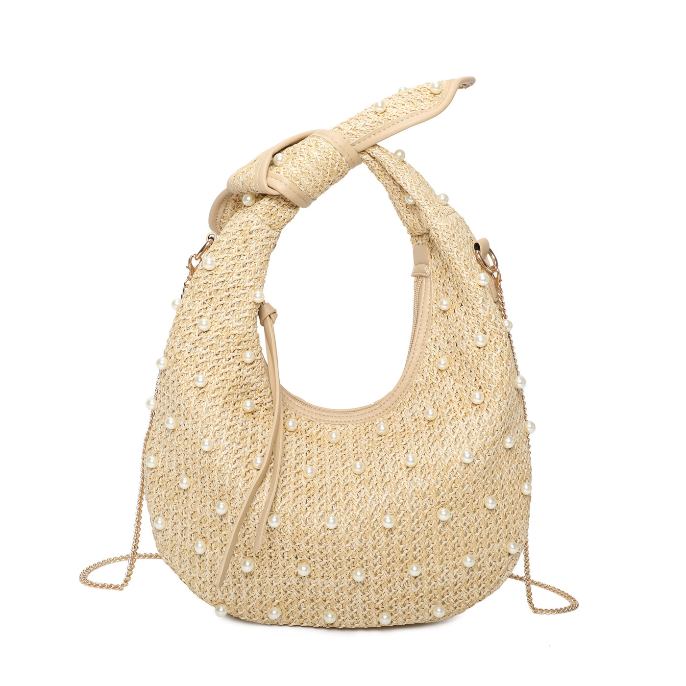 Shoulder bag with pearls