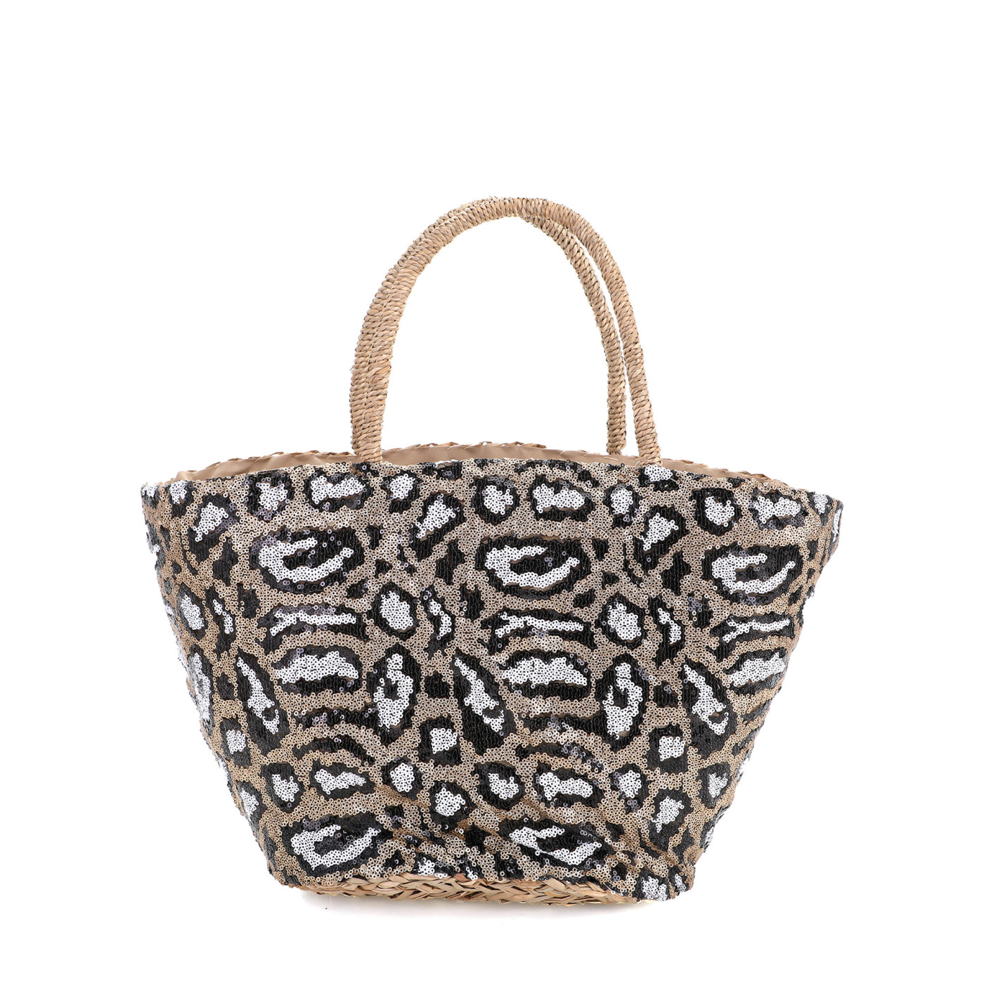 Panier en paille avec paillettes