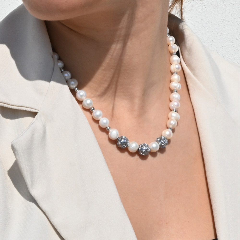 Collier perles en plaqué or bolas de viana GB