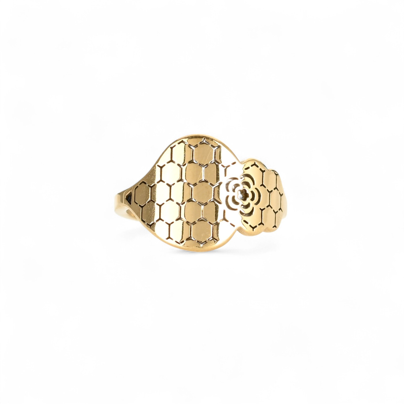 Anillo de acero coração de viana textura GB