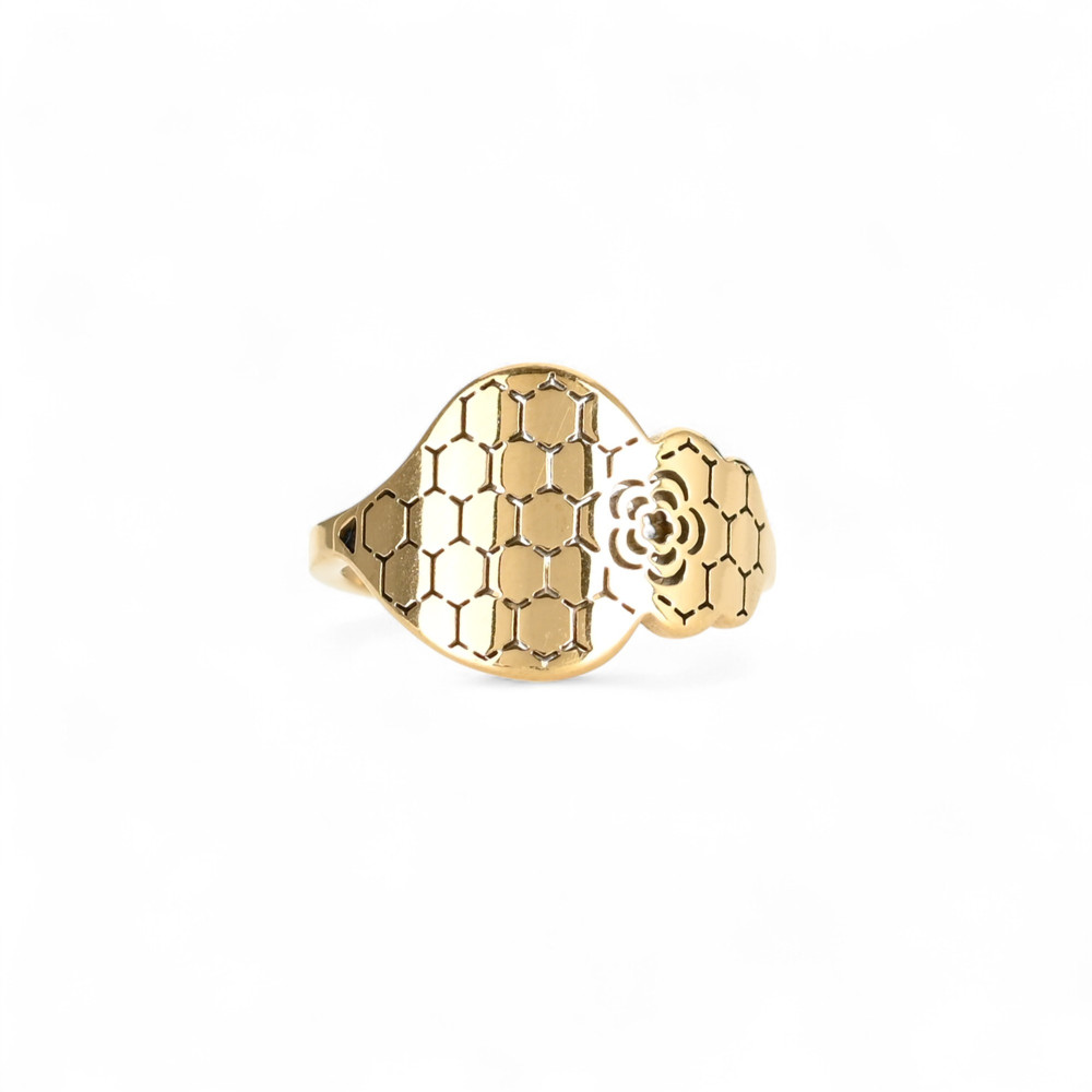 Anillo de acero coração de viana textura GB