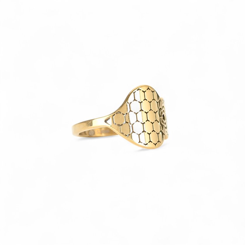 Bague acier coração de viana texture GB