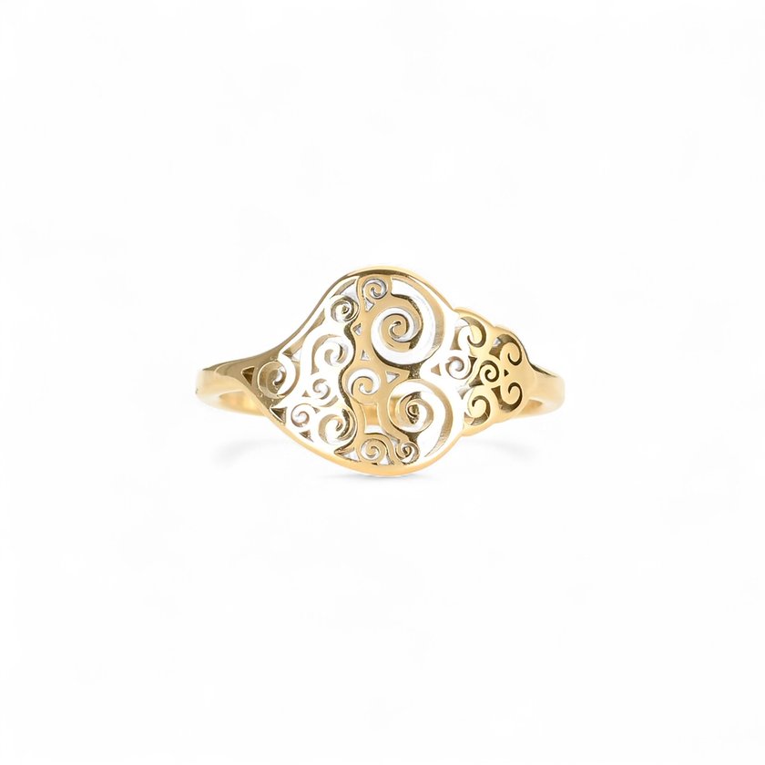 Anello acciaio coração de viana GB