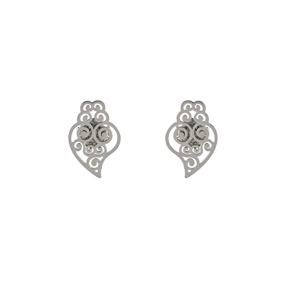 Boucles d\'oreilles en acier coração de viana GB
