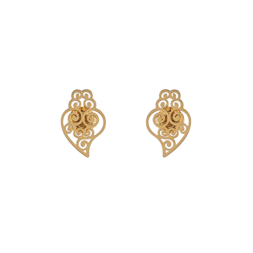 Boucles d\'oreilles en acier coração de viana GB