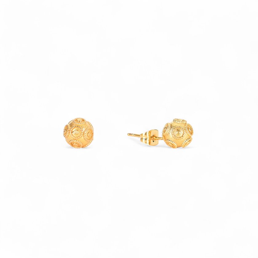 Gold plated earrings bola de viana 8mm GB