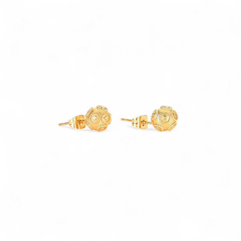 Boucles d'oreilles en plaqué or bola de viana 8mm GB