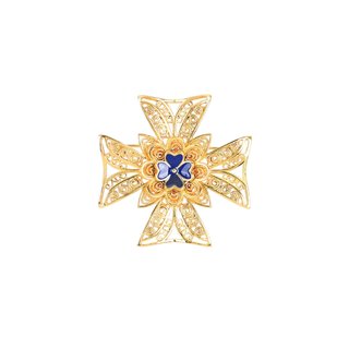 Semi precious brooch cross of malta GB