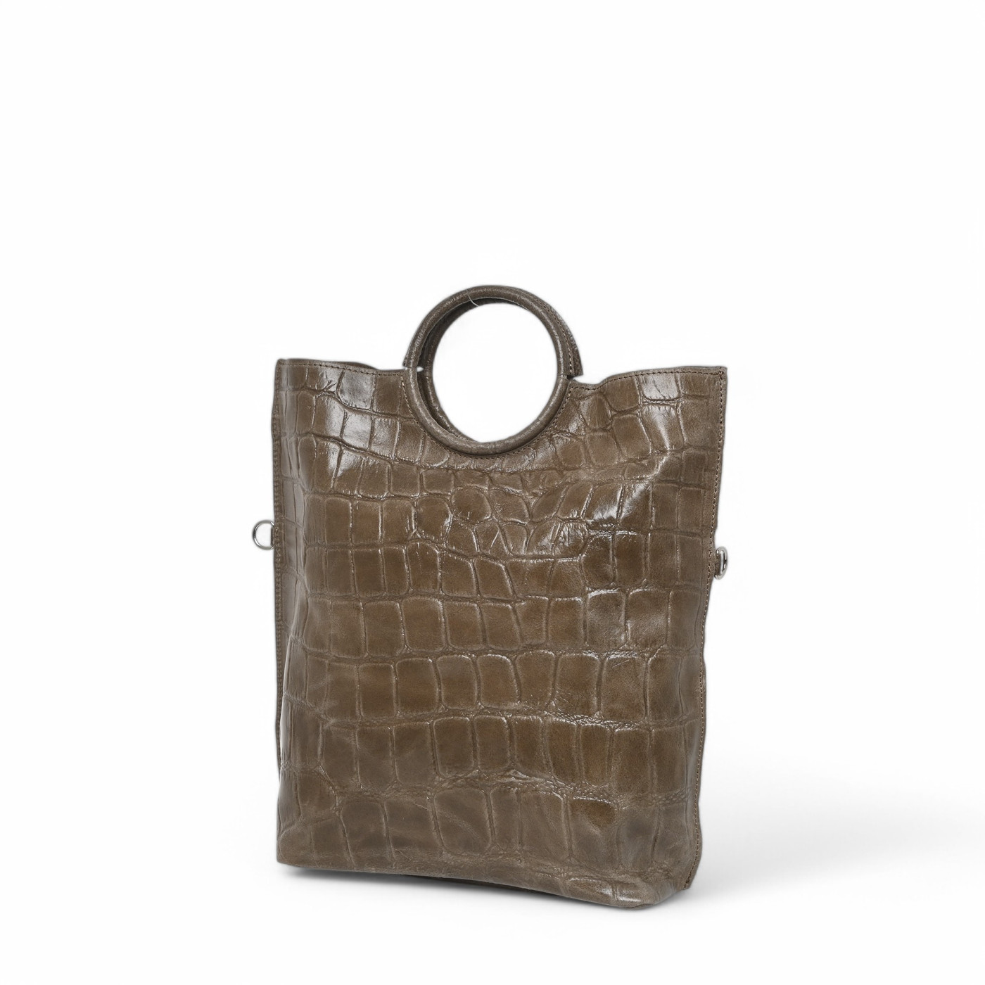 Leather shopper bag