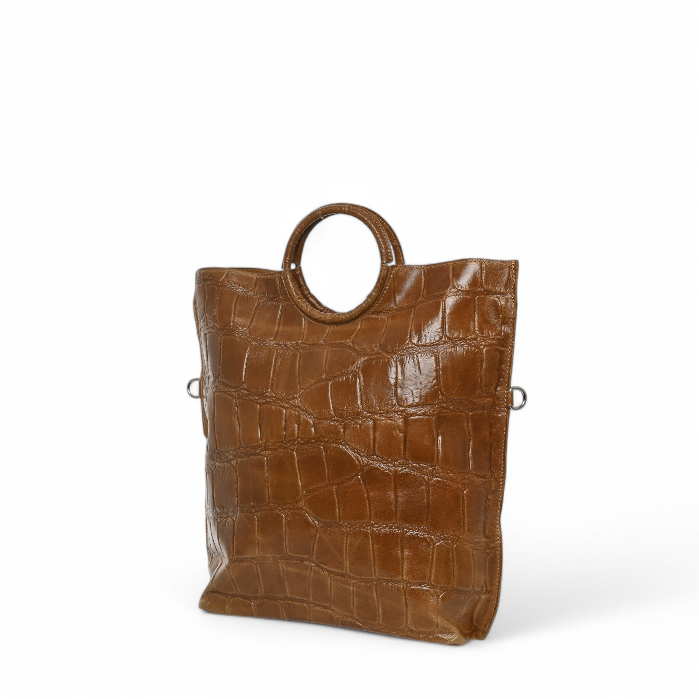 Leather shopper bag