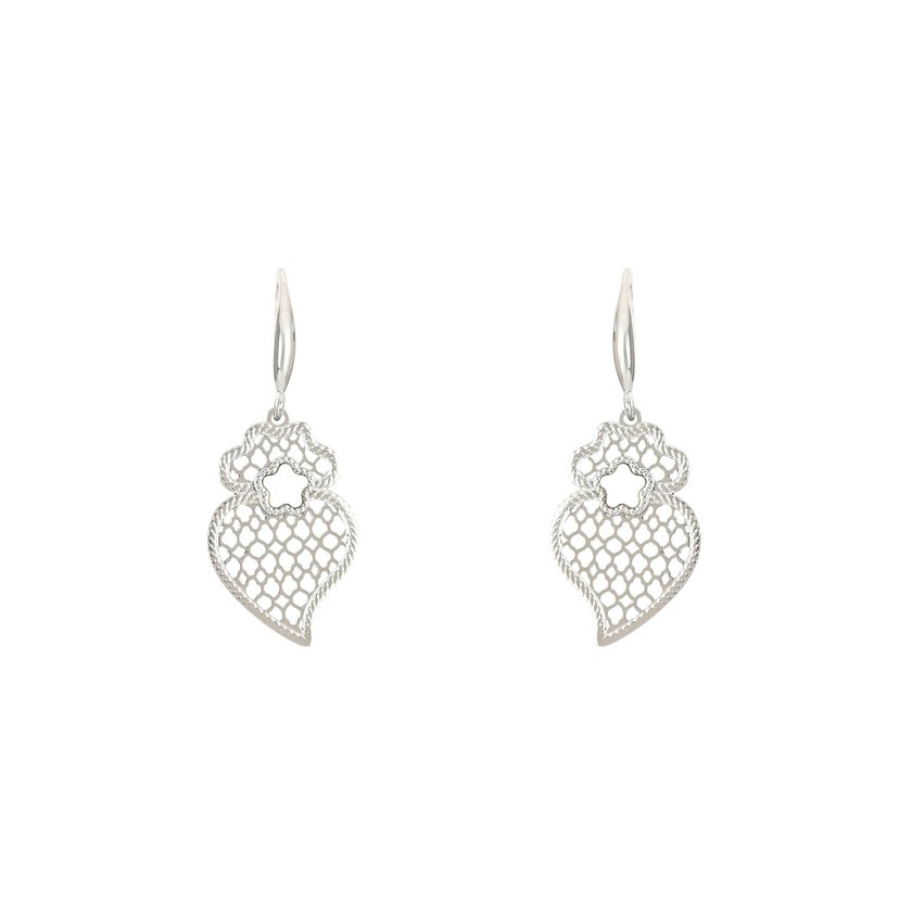 Steel earrings star and coração de viana GB